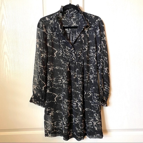Lucky Brand Marble Print Sheer Dress Size Small - Picture 2 of 8